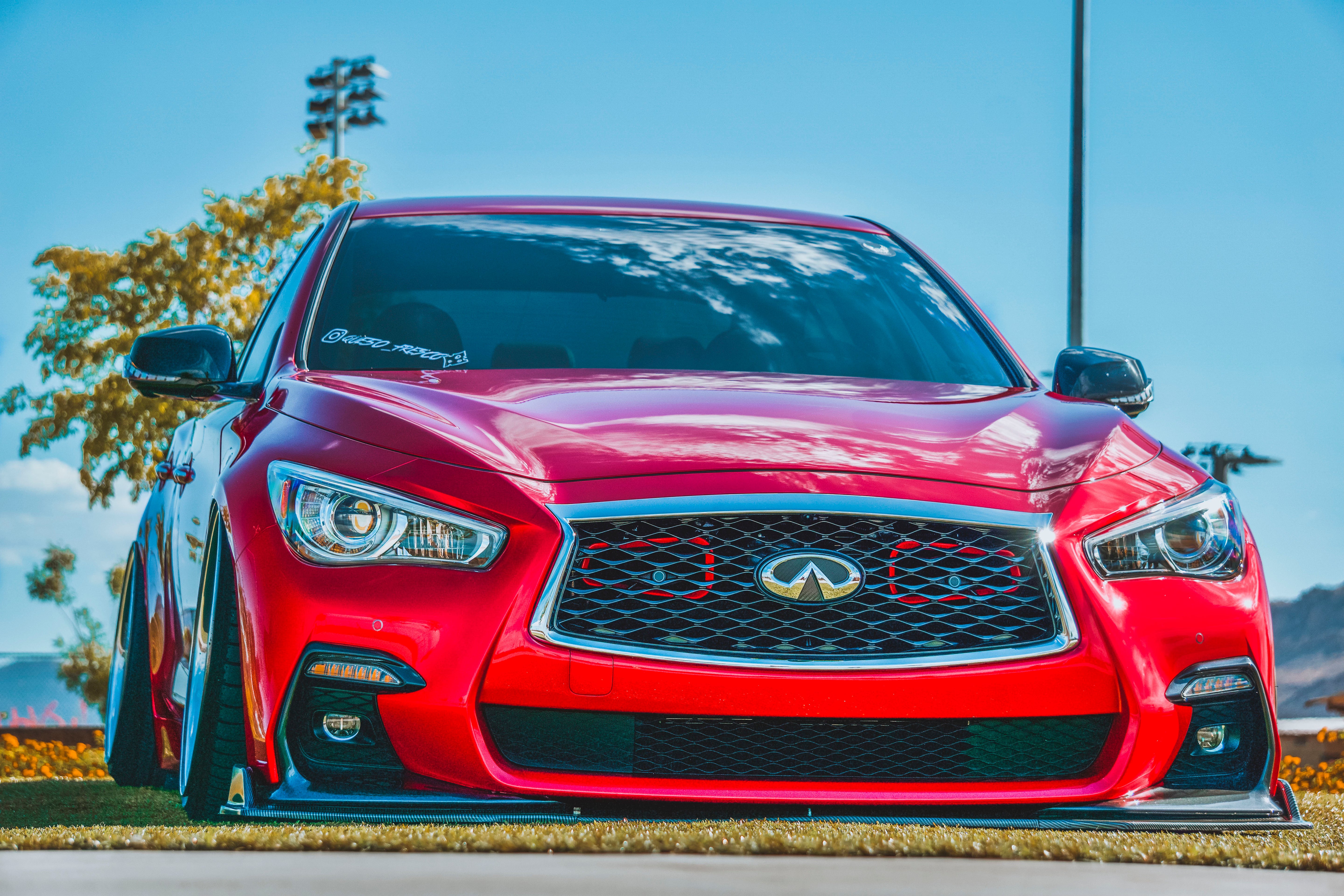 2016-2024 Infiniti Q50 Red Sport Dual BIG MOUTH Ram Air Intake Snorkels