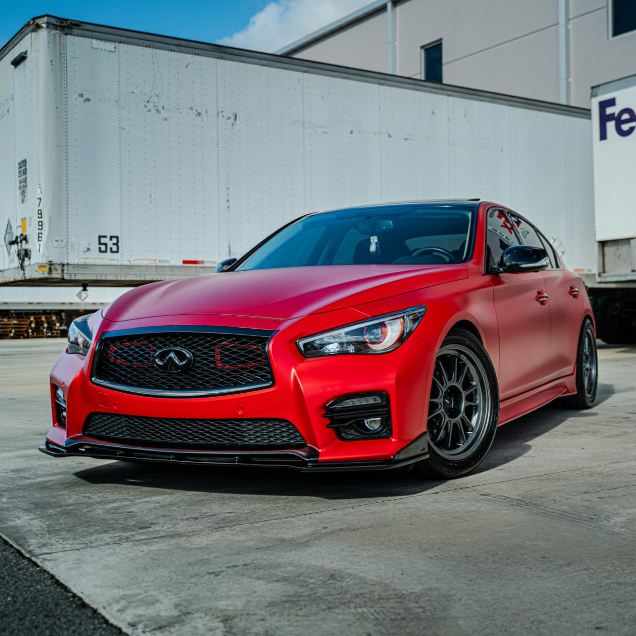 2016-2020+ Infiniti Q50 Red Sport BIG MOUTH Ram Air Intake Snorkel | Velossa Tech Design