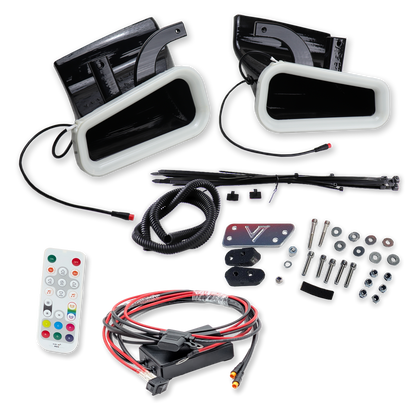 2016-2024 Infiniti Q50 Red Sport Dual BIG MOUTH LIT KIT Ram Air Intake Snorkels