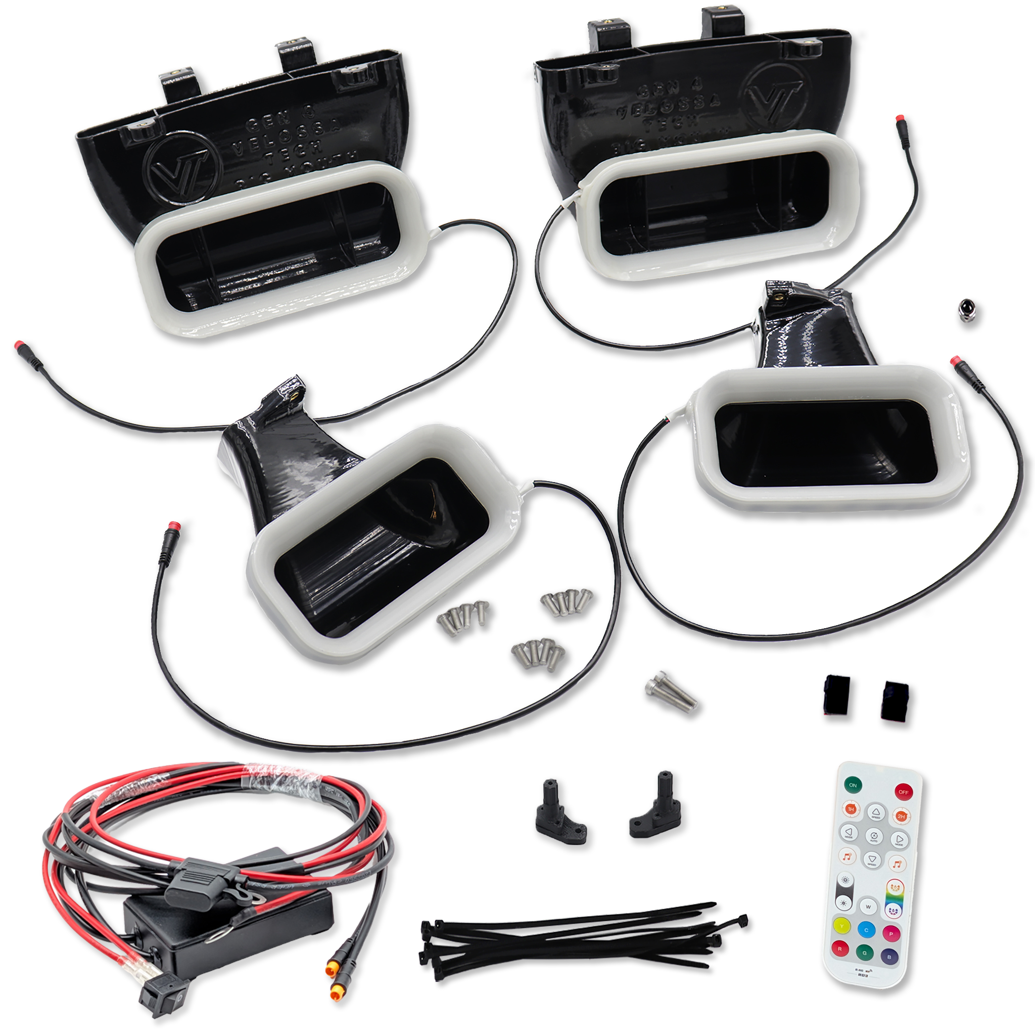 2015-2017 Ford F-150 and 2017-2020 Ford F-150 Raptor Quad BIG MOUTH LIT KIT Ram Air Intake Snorkels