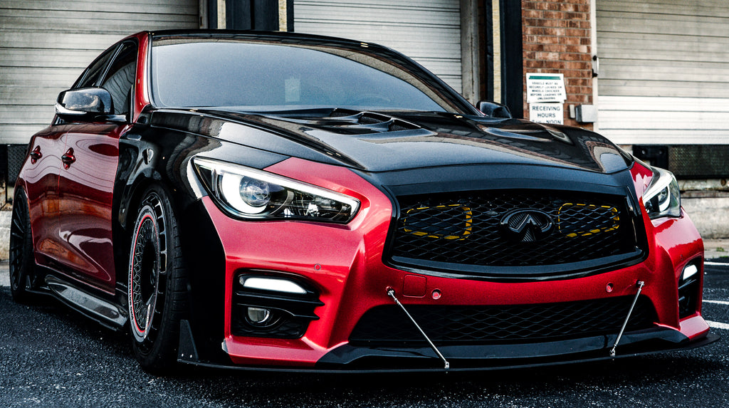 Q50 Mod 2016-2020+ Infiniti Q50 Red Sport BIG MOUTH Ram Air Intake Snorkel ...