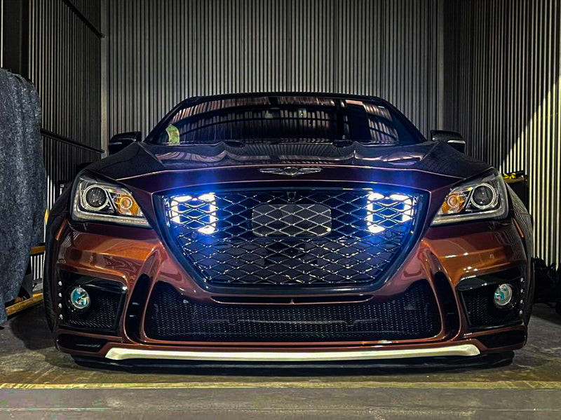2015-2021 Genesis G80 3.3T/5.0/3.8 Dual BIG MOUTH "LIT KIT" Ram Air Intake Snorkels | Velossa Tech Design