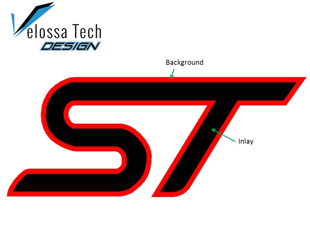 2013-2019 Ford Focus ST/Fiesta ST Two-Tone "ST" Emblem